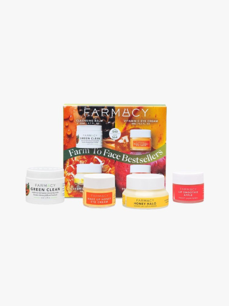 Farmacy Farm to Face Bestsellers Set in branded components on a light gray background